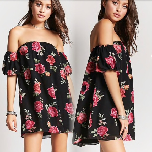 Forever 21 Dresses & Skirts - Forever 21 Strapless Dress with Pink Floral Design NWT